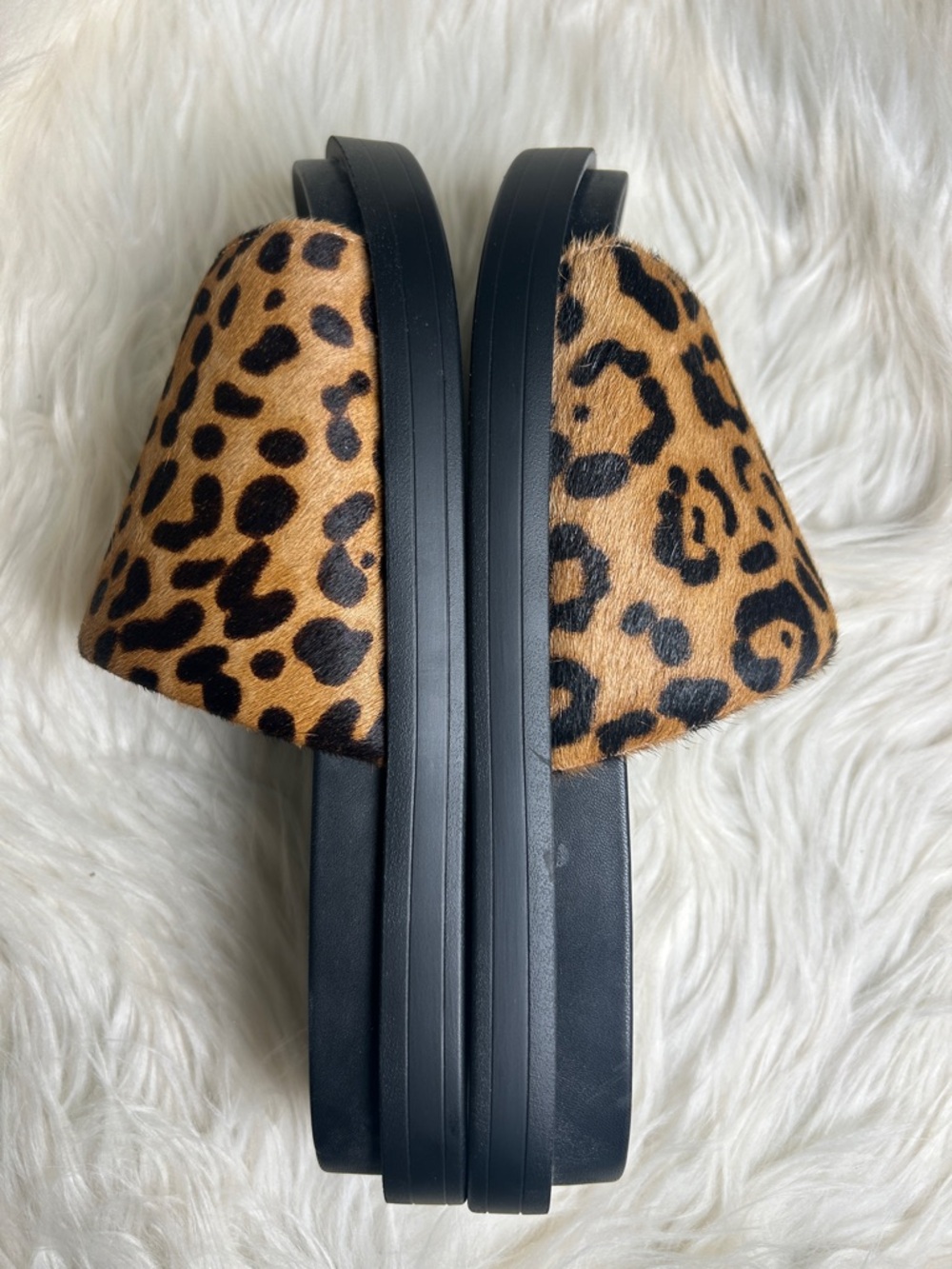 AEROSOLES Leopard Print Calf Hair Slide Sandals Women's Size 9 - Picture 5 of 12